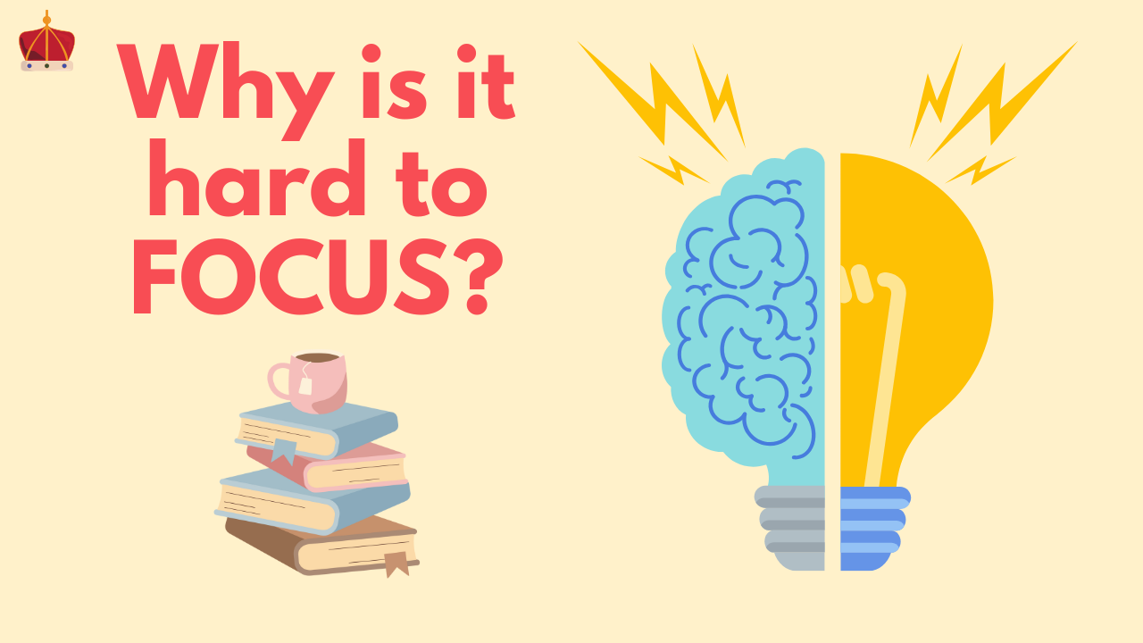 Shows the title and illustrates focus with a brain combined with a lightbulb.